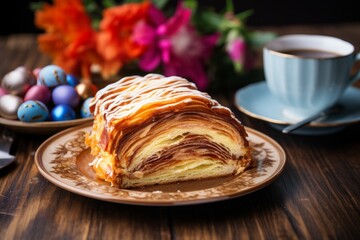 Wall Mural - Festive Easter roll. Background with selective focus and copy space