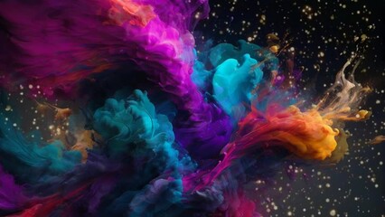 Wall Mural - Abstract colorful cloud video animation, Seamless Animation Video Background in 4K Resolution	
