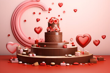 Sticker - cake with heart