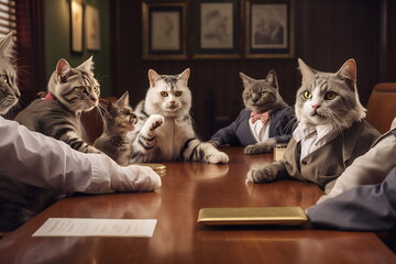 Corporate Cat Delivers Punchline