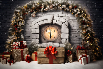 Wall Mural - christmas tree with candles and decorations