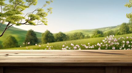 Wall Mural - beautiful spring meadow background for product placement