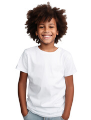 Portrait of a young child smiling, isolated on a transparent background