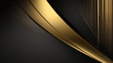 Schwarzgoldener Hintergrund, Goldenes Licht, Luxusbild Abstrakt, Gerade Linien überlappen Schichtschattenverläufe, Raumkomposition Für Banner, Flyer-Cover-Layout, Website-Vorlagendesign
