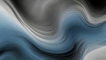 Wall Mural - luxury black blue and white gradient abstract wave background, for loop playback. abstract motion an
