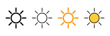 Sun Icon Set Vector. Brightness Sign And Symbol.