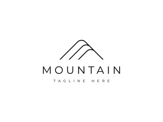 Wall Mural - minimal mountain line logo design