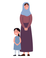 Sticker - jewish woman and girl isolated