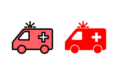 Wall Mural - Ambulance icon set illustration. ambulance truck sign and symbol. ambulance car