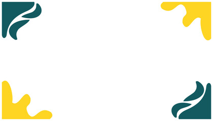 Poster - Illustration of a frame with a yellow and green pattern on a white background. Simple frame border template element for your design