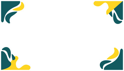 Poster - Illustration of a frame with a yellow and green pattern on a white background. Simple frame border template element for your design