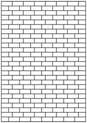 Poster - Illustration of a brick wall in black and white. Vector illustration. Simple background template element for your design