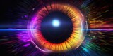 Fototapeta  - Human multicolored iris of the eye animation concept