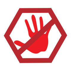 red hand day illustration of hand on ban sign