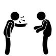 vector illustration of stick man, stick figure, pictogram angry, arguing, fighting