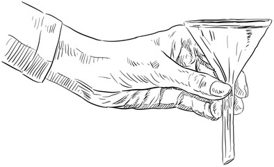 hand holding potion handdrawn illustration