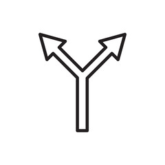 Poster - Arrow way path icon logo design , flat liner illustration on white background..eps