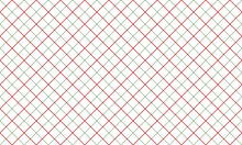 Rhombus Geometric Argyle Seamless Pattern With Red And Green Line. Vector Repeating Textures.