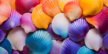Background Of Colourful Rainbow Seashells