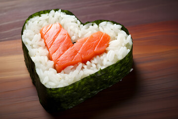 Wall Mural - heart shape sushi