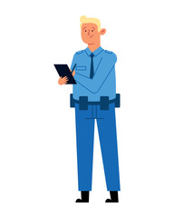 Sticker - police day illustration with a officer