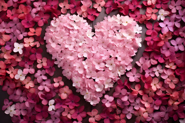 Wall Mural - beautiful heart shape bunch of flowers