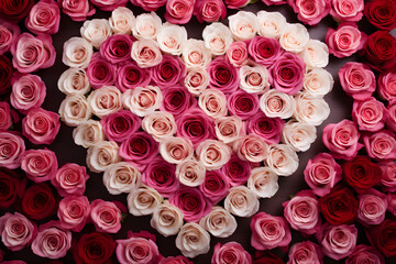 Wall Mural - beautiful heart shape bunch of flowers