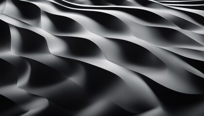 Wall Mural - Abstract black background with wavy lines. 3d render illustration.