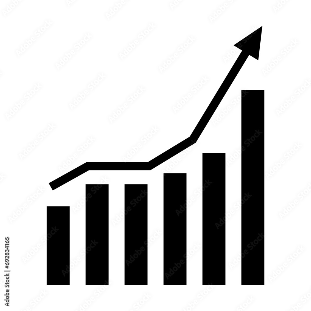 Business charts with arrow vector icon illustration for your design ...