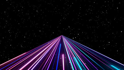 Wall Mural - 4k of traveling through star fields space colorful light glowing. space nebula moving with stars spa