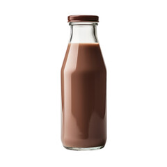 Wall Mural - glass bottle of chocolate milk,chocolate drinks isolated on transparent background,transparency 