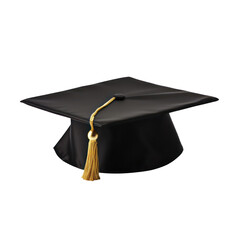 Wall Mural - college graduation cap isolated on transparent background,transparency 