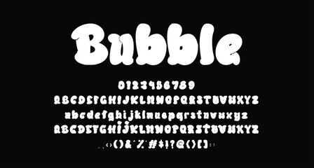 Wall Mural -  Bubble Fat graffiti display font Best Alphabet Alphabet Brush Script Logotype Font lettering handwritten