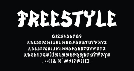 Wall Mural - Freestyle graffiti display font Best Alphabet Alphabet Brush Script Logotype Font lettering handwritten