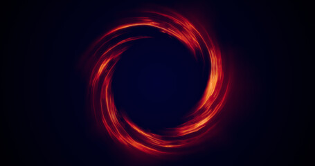 Aufkleber - looped twirl circle of stripes and lines of bright yellow orange beautiful magical energy glowing ne