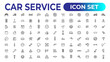 © artnazu - Car service icon set with editable stroke and white background. Auto service, car repair icon set. Car service and garage.