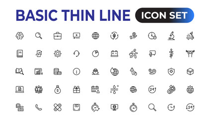 Web icons. Business. Set of thin line web icon set, simple outline icons collection, Pixel Perfect icons, Simple vector illustration.