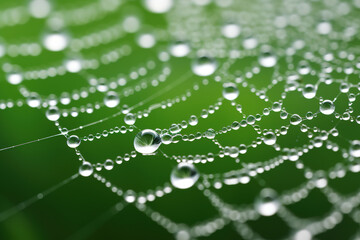 spider web with dew drops. Generative Ai