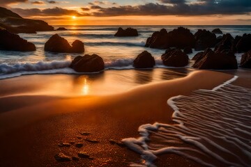 Poster - sunset on the beach