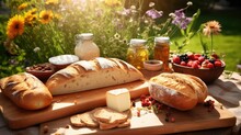 sandwich bread picnic food illustration baguette loaf, roll crust, gluten wholegrain sandwich bread picnic food