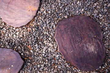 Sticker - Closeup view of stones and wooden footing