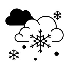 Wall Mural - Here’s a linear icon depicting snowy weather 