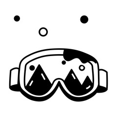 Canvas Print - Grab this line style icon of ski goggles 