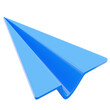 Paper plane icon origami airplane 3d render illustration isolated on transparent background