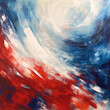 Red, White and Blue Vortex Pattern Abstract Art