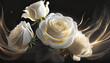 Bukiet pięknych, białych róż, generative AI