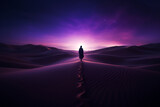 Fototapeta Natura - purple desert walk, AI generated