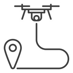 Poster - Quadcopter Path Planning vector Drone concept line icon