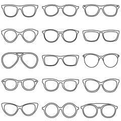 Wall Mural - glasses icon vector set. sunglasses illustration sign collection. blindness symbol or logo.
