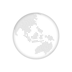 Canvas Print - dotted globe world map vector background illustration